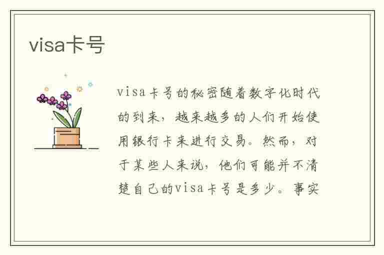 visa卡号(visa卡号码大全生成器)